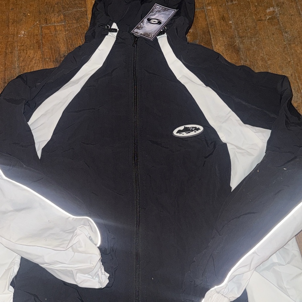 Black and White Corteiz Windbreaker Jacket